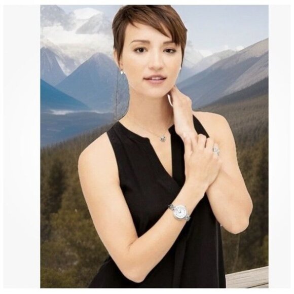 Brighton La Palma Watch Silver Hearts Crystals 7\